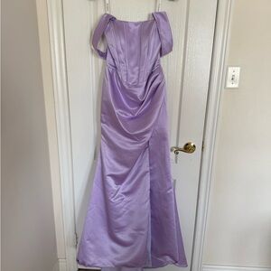 JJs House Lilac Satin Prom Dress